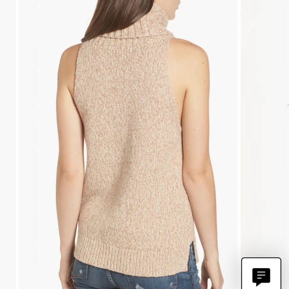 Madewell Marled Sleeveless Turtleneck Sweater, Small - Picture 2 of 8